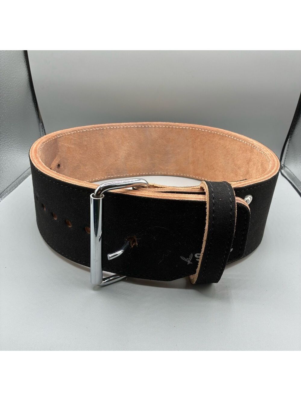 Stoic Powerlifting Weightlifting Leather Belt Black 42.5”